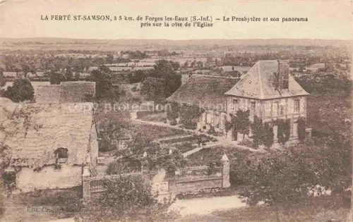 AK / Ansichtskarte La Ferte-Saint-Samson DIEPPE 76 Seine-Maritime Le-Presbytère Pfarrhaus Garten Landschaft Dorfansicht Huegel Felder Baeume