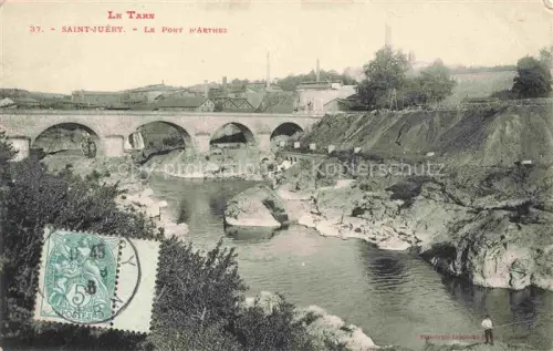 AK / Ansichtskarte Saint-Juery 81 Tarn Le-Pont-d Arthez Steinbruecke Tarn Fluss Industriegebaeude Schornsteine Felsen