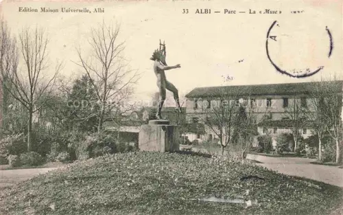 AK / Ansichtskarte Albi 81 Tarn Parc Muse Skulptur Statue Baeume Park Gebaeude