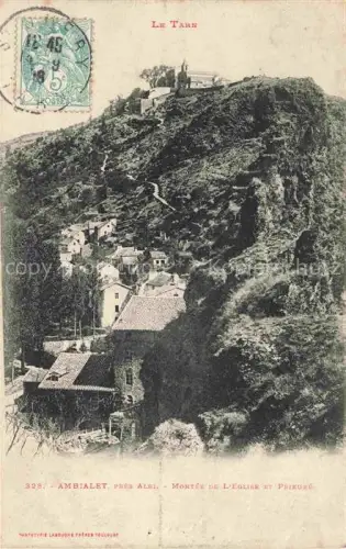 AK / Ansichtskarte Ambialet ALBI 81 Tarn Montée-de-l Eglise Prieuré Felshang Haeuser Felsen Kirche Klippe