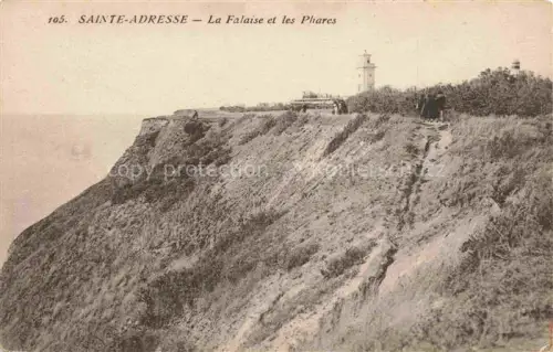 AK / Ansichtskarte SAINTE-ADREssE LE HAVRE 76 Seine-Maritime Falaise Phares Leuchtturm Klippen Steilkueste Meer Vegetation