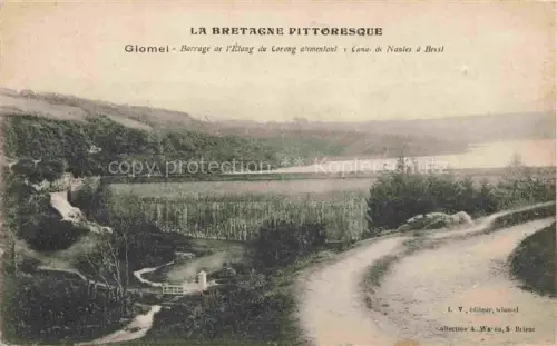 AK / Ansichtskarte Glomel Guingamp 22 Cotes-d Armor Barrage Etang-du-Corong Canal-de-Nantes-à-Brest Staudamm See Strasse Huegel Wald