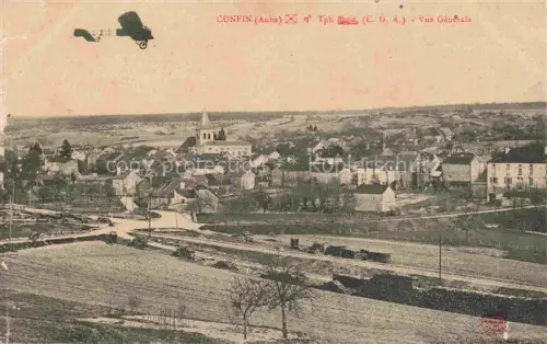 AK / Ansichtskarte Cunfin Troyes 10 Aube Doppeldecker Kirche Dorf Felder Panorama Huegel Wald