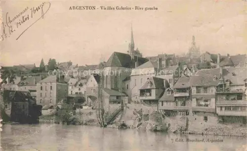 AK / Ansichtskarte Argenton-sur-Creuse Chateauroux 36 Indre Vieilles-Galeries Rive-gauche Creuse Fluss Kirche Altstadt Panorama Haeuser