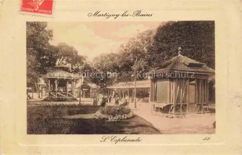 AK / Ansichtskarte Martigny-les-Bains Neufchateau 88 Vosges L Esplanade Pavillon Kiosk Park Blumenbeet Promeneure Baeume Spaziergaenger