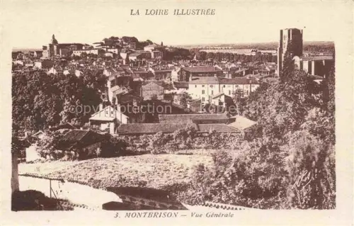 AK / Ansichtskarte MONTBRISON 42 Loire Kirche Kirchturm Daecher Altstadt Baeume Huegel Haeuser Stadtblick