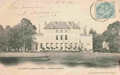 AK / Ansichtskarte Le Coteau ROANNE 42 Loire Château-de-Rhins Schloss Park Baeume Wiese Herrenhaus