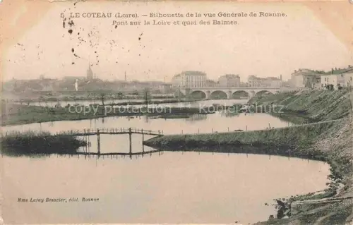 AK / Ansichtskarte Le Coteau ROANNE 42 Loire Pont-sur-la-Loire Quai-des-Balmes Loire Bruecke Fluss Stadtsilhouette Roanne