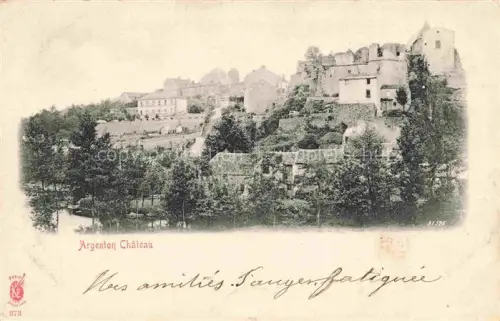 AK / Ansichtskarte Argenton-Chateau 79 Deux-Sevres Schloss Burgruine Huegel Altstadt Baeume Fluss