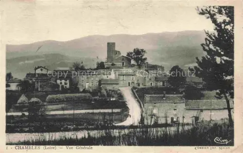 AK / Ansichtskarte Chambles Montbrison 42 Loire Dorf Turm Berge Huegel Strasse Haeuser Baeume