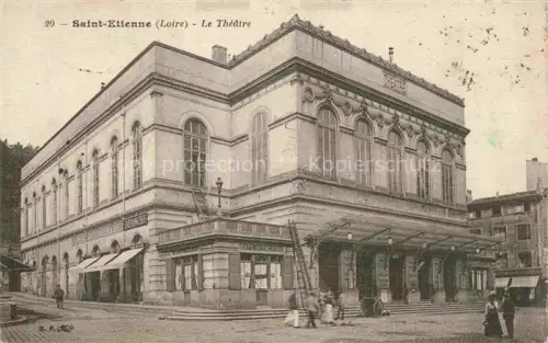 AK / Ansichtskarte SAINT-ETIENNE  ST-ETIENNE 42 Loire Théâtre Café-du-Théâtre Passanten Strassenszene Leiter Geschaefte Neoklassizismus