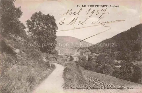 AK / Ansichtskarte Le Pertuiset Saint-Etienne 42 Loire Tal Weg Baeume Berge Landschaft Bruecke Viadukt Fluss