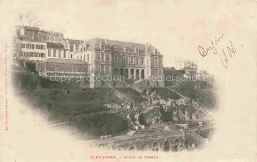 AK / Ansichtskarte SAINT-ETIENNE  ST-ETIENNE 42 Loire École-de-Dessin Garten Treppenanlage Schule Park Baeume Terrassen Viadukt