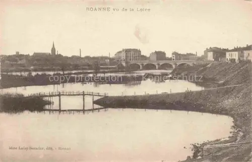 AK / Ansichtskarte ROANNE 42 Loire Loire Bruecke Kirche Stadtpanorama Fluss Sandbank Steg