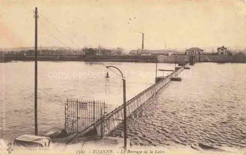 AK / Ansichtskarte ROANNE 42 Loire Barrage-de-la-Loire Staudamm Fluss Loire Fabrik Schornstein Wehr Telegrafenmast