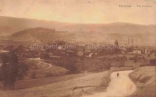 AK / Ansichtskarte Firminy Saint-Etienne 42 Loire Stadtpanorama Schornsteine Berge Strasse Fabrik Daecher