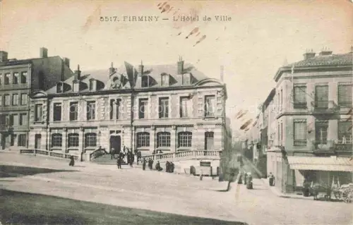 AK / Ansichtskarte Firminy Saint-Etienne 42 Loire Hotel-de-Ville Rathaus Platz Passanten Pferdewagen Strasse