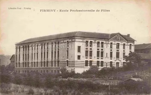 AK / Ansichtskarte Firminy Saint-Etienne 42 Loire Ecole-Professionnelle-de-Filles Schulgebaeude Jugendstil Fassade Garten Zaun