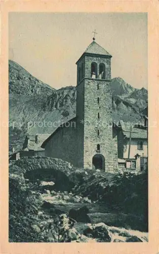 AK / Ansichtskarte Le Lauzet-Ubaye Barcelonnette 04 Alpes-de-Haute-Provence Torrent-de-l Alp Kirche Glockenturm Bach Steinbruecke Bergdorf Gebirge Kreuz Hochgebirge