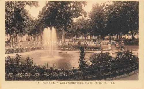 AK / Ansichtskarte ROANNE 42 Loire Place-Populle Brunnen Fontaene Park Promenade Baeume Passanten Blumen