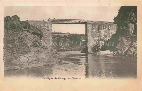 AK / Ansichtskarte Pinay ROANNE 42 Loire Digue-de-Pinay Staumauer Bruecke Felsen Schlucht Fluss