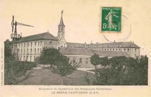AK / Ansichtskarte Le Mesnil-Saint-Denis Rambouillet 78 Yvelines Kloster Sacré-Coeur Norbertinerinnen Kirchturm Baeume Klostermauer Telegraph