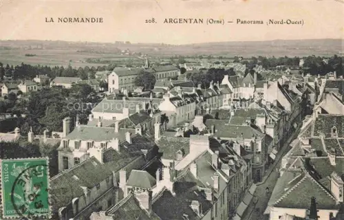 AK / Ansichtskarte ARGENTAN 61 Orne Daecher Kirche Altstadt Wohnhaeuser Baeume Vogelschau