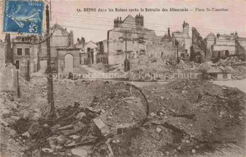 AK / Ansichtskarte REIMS 51 Marne dans les Raines apres la Retraite des Allemands