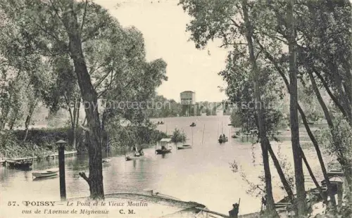 AK / Ansichtskarte Poissy Saint-Germain-en-Laye 78 Yvelines Le Pont et le Vieux Moulin vus de l'Avenue de Migneaux