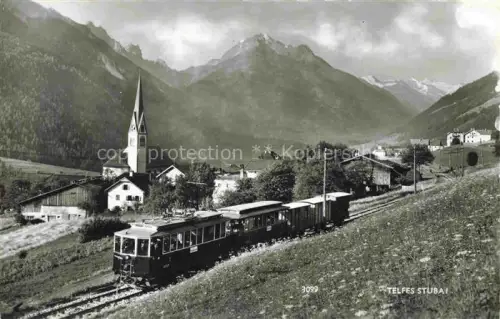 AK / Ansichtskarte Telfes Stubai Tirol AT Teilansicht mit Kirche Stubaitalbahn Stubaier Alpen