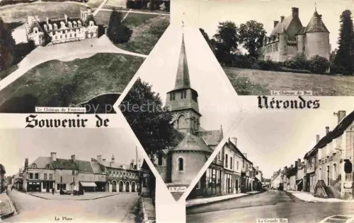 AK / Ansichtskarte Nerondes Saint-Amand-Montrond 18 Cher Château de Fontenay Château de Bar Eglise Place Grande Rue