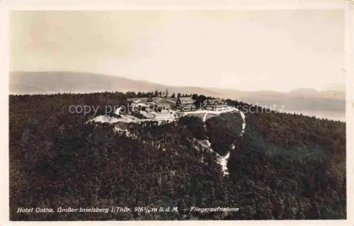 AK / Ansichtskarte Grosser Inselsberg Brotterode Thueringen Hotel-Gotha Inselsberg Waldkuppe Luftbild Berghotel