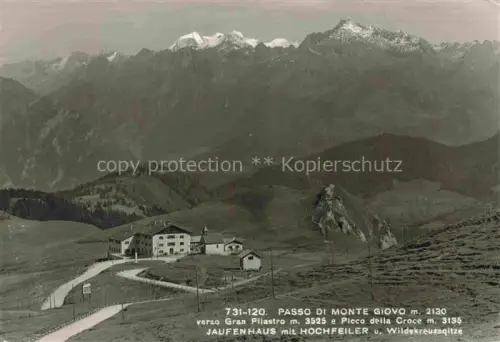 AK / Ansichtskarte Jaufenpass 2094m Passo del Giovo Bolzano IT Jaufenhaus Jaufenpass Hochfeiler Wildekreuzspitze Gran-Pilastro Berghuette Alpen Passstrasse Bergkette