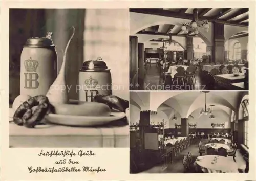 AK / Ansichtskarte MueNCHEN  Bayern Hofbraeukeller Hofbraeuhaus Bierkruege Brezel Gewoelbekeller Gastraum Wirtsstube