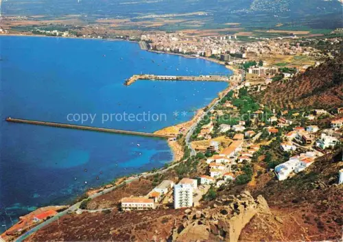 AK / Ansichtskarte Rosas Costa Brava Cataluna ES Hafen Mole Meer Kuestenstadt Apartments Fliegeraufnahme Strand Bucht