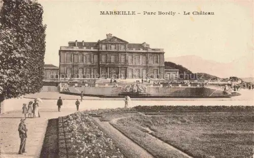 AK / Ansichtskarte MARSEILLE 13 Parc-Borely Chateau-Borély Brunnen Park Garten Spaziergaenger Schloss Rasen