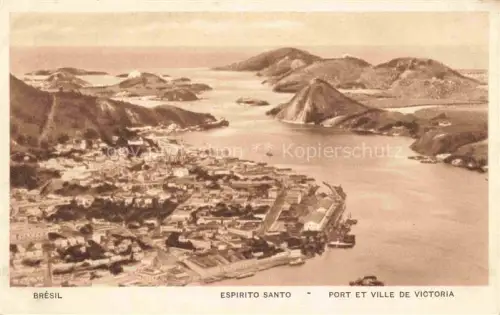AK / Ansichtskarte VITORIA Espirito Santo Brasil Hafen Bucht Stadtansicht Felsinseln Berge Hafenanlage