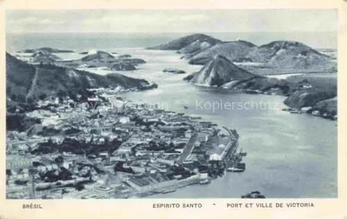 AK / Ansichtskarte VITORIA Espirito Santo Brasil Hafen Bucht Stadtansicht Felsinseln Berge Hafenanlage