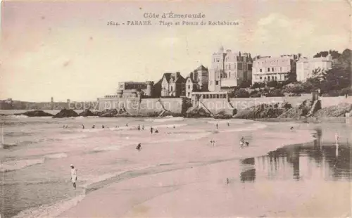AK / Ansichtskarte PARAME St-Malo 35 Ille-et-Vilaine Plage-de-Paramé Pointe-de-Rochebonne Strand Badegaeste Seebad Kueste Villen Mauern