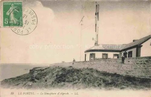 AK / Ansichtskarte Le Portel Boulogne-sur-Mer 62 Pas-de-Calais Sémaphore-d Alprech Semaphor Klippe Kueste Mast Gebaeude Wachmann Meer