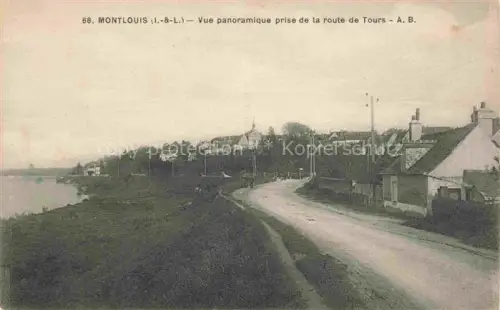 AK / Ansichtskarte Montlouis-sur-Loire Tours 37 Indre-et-Loire Route-de-Tours Loire Dorf Kirchturm Landstrasse Haeuser Baeume