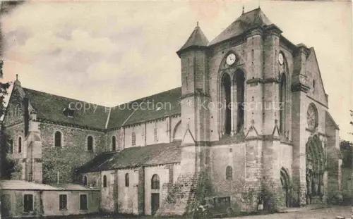 AK / Ansichtskarte Longpont-sur-Orge Palaiseau 91 Essonne L Eglise Abteikirche Romanisch Kirchturm Rosette Portal Kloster Naturstein