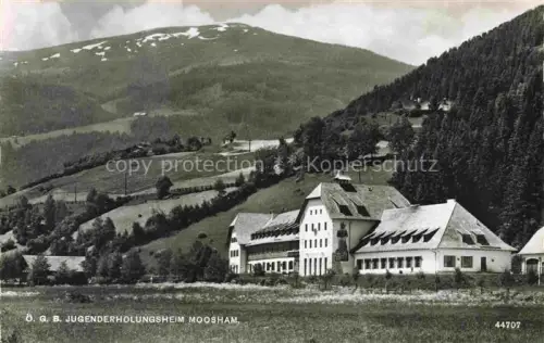 AK / Ansichtskarte Moosham Tamsweg Lungau Salzburg AT Jugenderholungsheim Berglandschaft Wald Wiesen Gebaeude Echtfoto