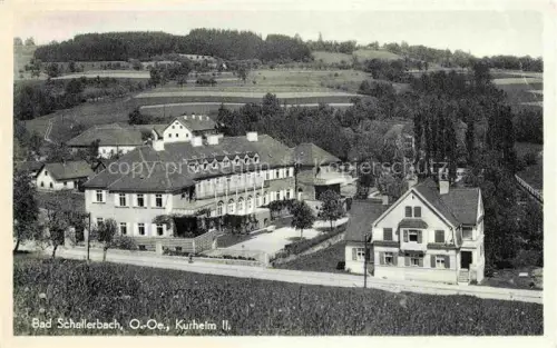 AK / Ansichtskarte Bad Schallerbach Oberoesterreich AT Kurheim Sanatorium Gebaeude Waldlandschaft Felder Echtfoto