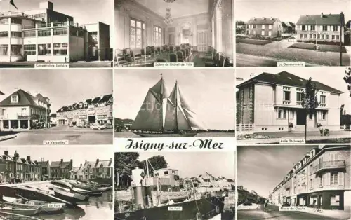 AK / Ansichtskarte Isigny-sur-Mer BAYEUX 14 Calvados Mehrbildkarte Hafen Segelboot Kooperative Gendarmerie Hôtel-de-Ville Place-de-Gaulle