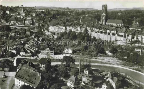 AK / Ansichtskarte FRIBOURG  FR Kathedrale Stadtpanorama Altstadt Saane-Tal Stadtmauer Fliegeraufnahme