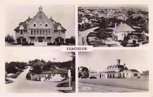 AK / Ansichtskarte Tergnier LAON 02 Aisne Hôtel-de-Ville Gare Buttes-Chaumont Stadtpanorama Bahnhof Park Mehrbildkarte