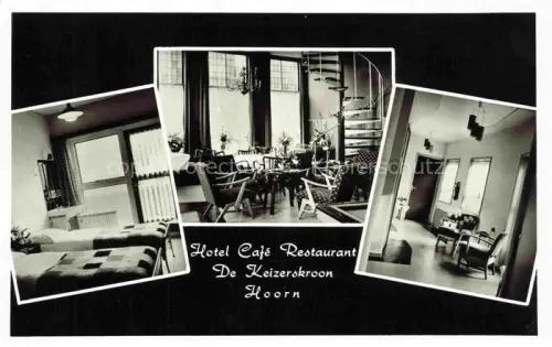 AK / Ansichtskarte HOORN Friesland NL Hotel-Café-Restaurant De-Keizerskroon Hotelzimmer Restaurant Wendeltreppe Innenaufnahme