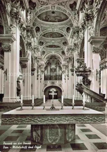 AK / Ansichtskarte Orgel Kirchenorgel Organ Orgue Passau an der Donau Dom Mitteschiff 