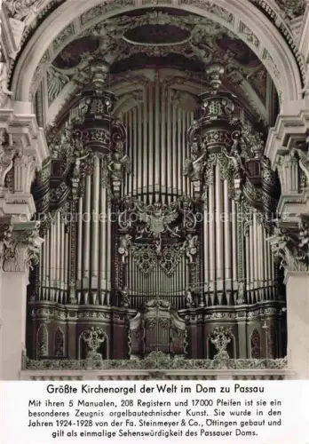 AK / Ansichtskarte Orgel Kirchenorgel Organ Orgue Dom Passau 